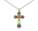 Firefly 8927-MC European Crystal Cross Necklace