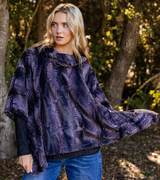 Vine Street 304Q Quill One Size Loose Cowl Neck Poncho