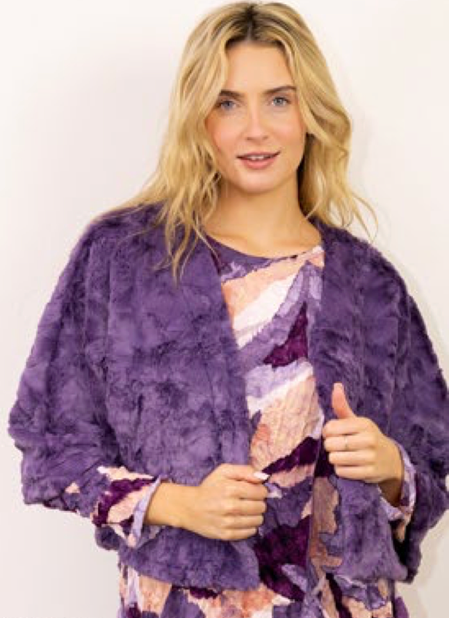 Vine Street 507L Lilac Faux Fur Bolero Jacket