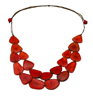 Canoa SLMFT12 Two Strand Red Tagua Necklace