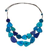 Canoa SLMFT14 Two Strand Blue Mix Tagua Necklace