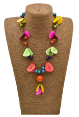 Canoa TSL1 Rainbow Tassels Tagua Necklace