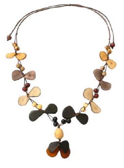 Canoa TSL8 Neutrals Tassels Tagua Necklace