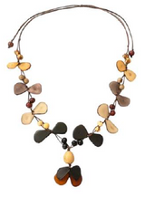 Canoa TSL8 Neutrals Tassels Tagua Necklace