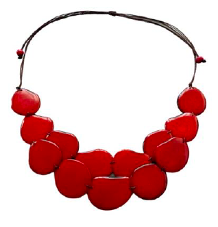 Canoa CLSC7 Red Classic Two Strand Tagua Necklace