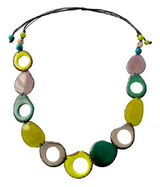 Canoa SSHLW12 Green Grey Single Strand Adjustable Tagua Necklace