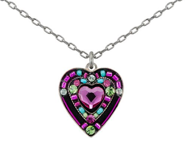 Firefly 8708-ROSE Rose Heart Pendant Necklace