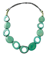 Canoa SSHLW6 AQUA Single Strand Hollow Tagua Necklace