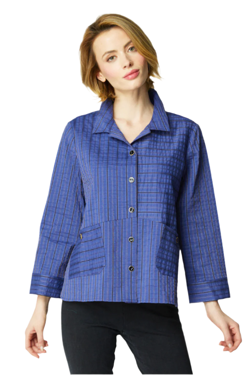 Habitat 15118MN MIDNIGHT East Side Stripes Mix It Shirt