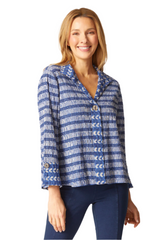 Habitat 48942NV NAVY Mixed Batik Hidden Placket Swing Shirt