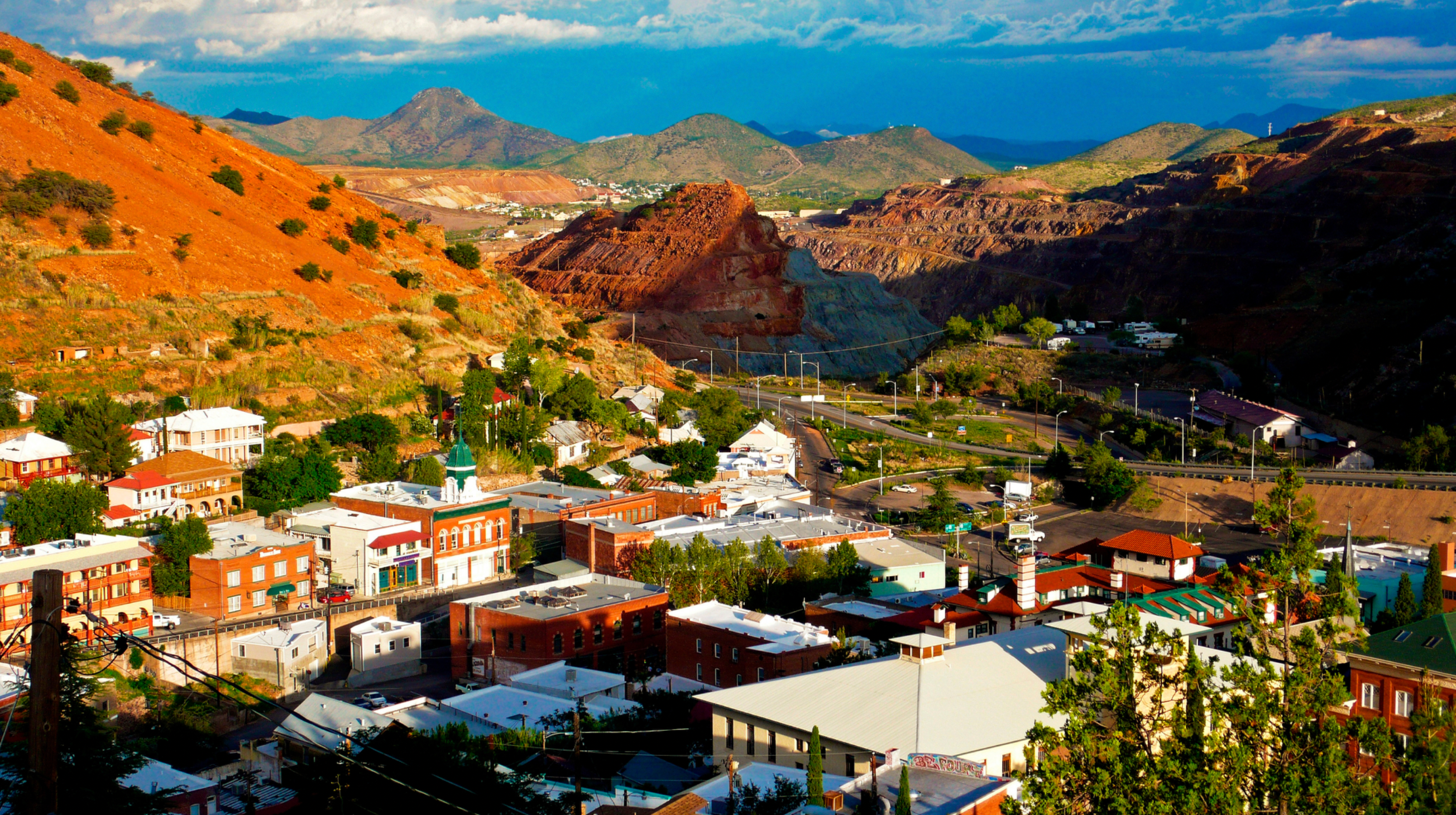 Charlene Mitchell B-19 View From High Road Overlooking Old Bisbee and Lavender Pit Blank Note Card