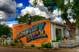 Charlene Mitchell B-43 Greetings From The Shady Dell Sign In Bisbee Arizona Blank Note Card