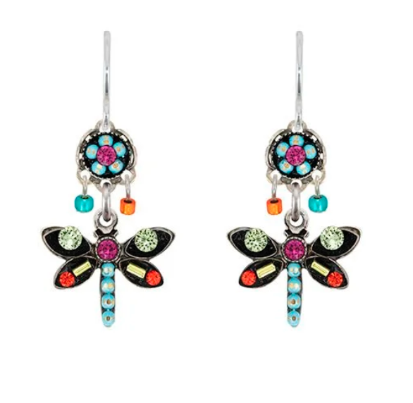 Firefly E858-MC Multicolor Petite Dragonfly Earrings