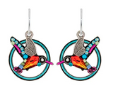 Firefly E832-MC Multicolor Mosaic Hummingbird Earrings