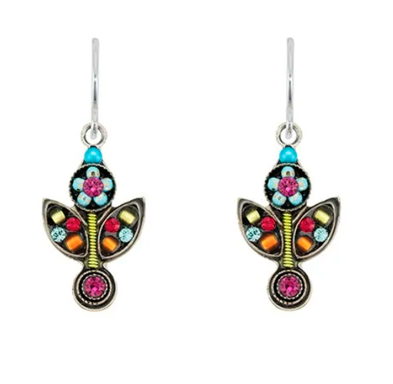 Firefly E606-MC Multicolor Scalloped Flower Earrings