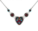 Firefly 9070-MC Multicolor Hearts Collection European Crystal Heart Pendant Necklace