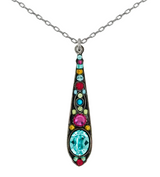 Firefly 9215-LT Light Turquoise Stiletto Collection Pendant Necklace