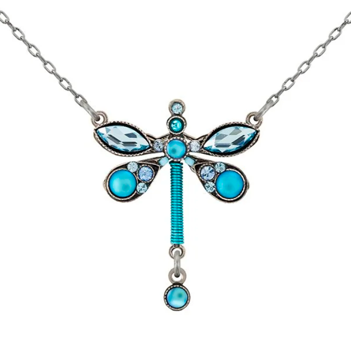 Firefly 8946-LB Light Blue Moonlight Collection Petite Dragonfly Pendant Necklace