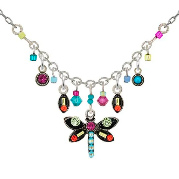 Firefly 9286-MC Multicolor Petite Dragonfly Collection Pendant Necklace