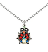 Firefly 9249-MC Multicolor Lady Bug Mosaic Collection Pendant Necklace