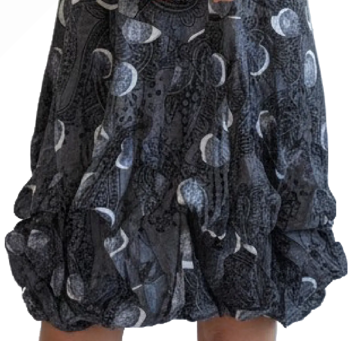 Shana 26607CI Circles Sleeveless Crinkle Bubble Dress With Adjustable Hemline