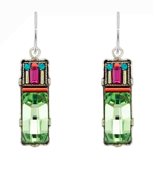 Firefly E706-MC Multicolor Architectural Rectangular Shape Earrings