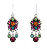 Firefly E467-MC Multicolor Architectural Diamond Dropdown Earrings