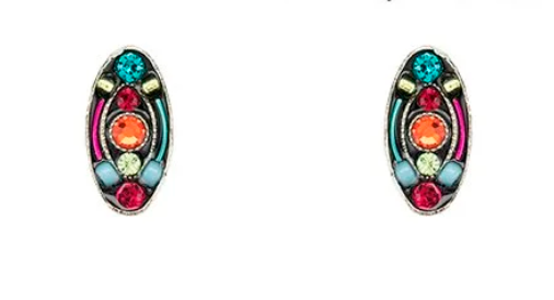 Firefly E924P-MC Multicolor Architectural Stud Oval Shape Post Earrings