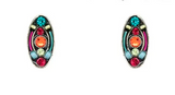 Firefly E924P-MC Multicolor Architectural Stud Oval Shape Post Earrings