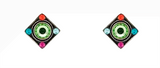 Firefly E931P-MC Multicolor Architectural Stud Diamond Shape Post Earrings