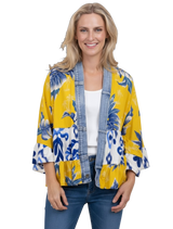 Shannon Passero 5474YP One Size Yellow Palm Tiffany Tiered Cardigan