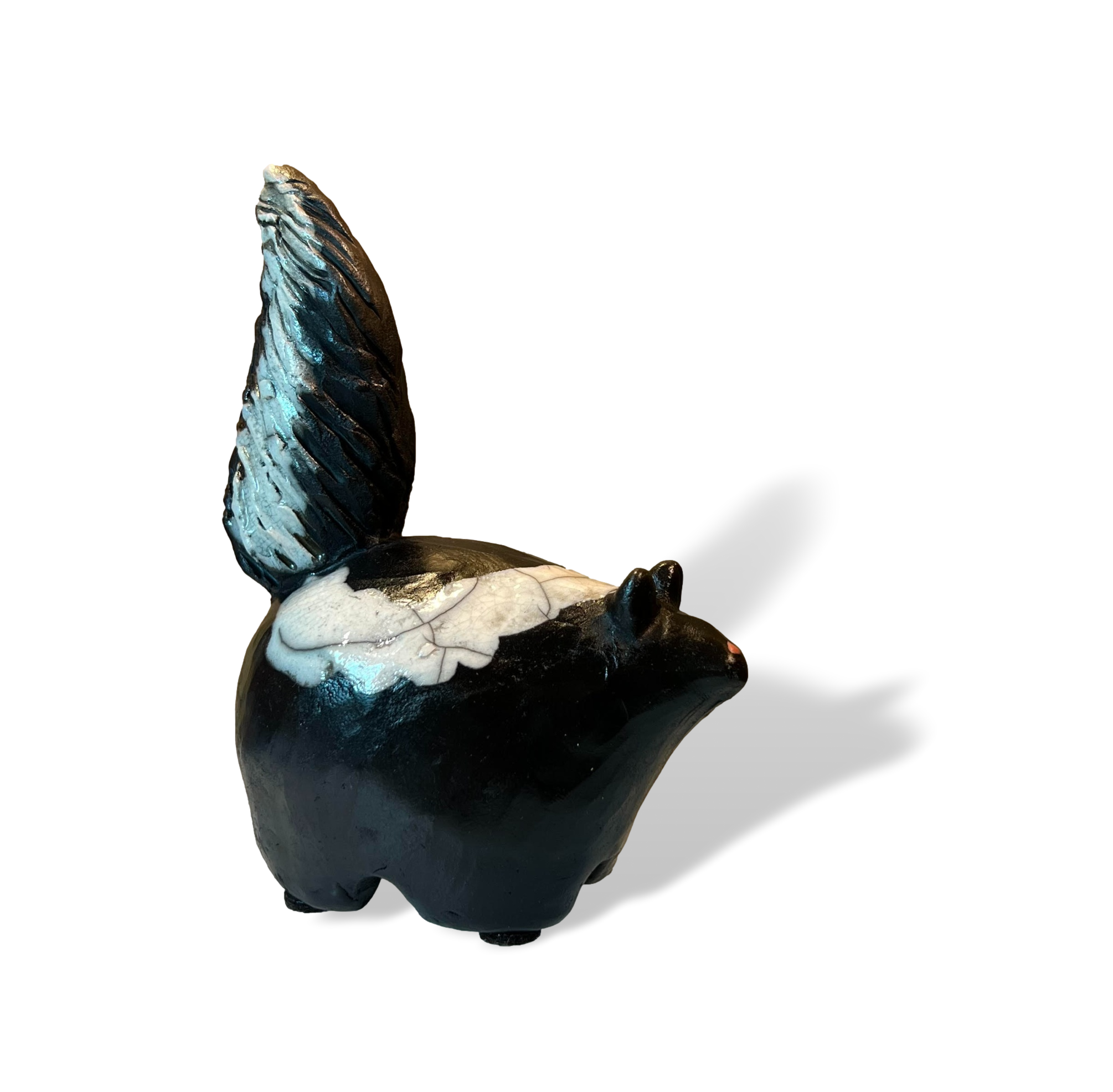 Alan Potter SKSM Small Skunk Handmade Raku Ceramic Sculpture