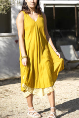 Dolma TIFFMT Mustard Tiffany One Size Sleeveless Dress