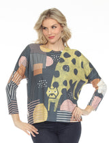 Inoah T1207REN NIGHT FELLOW Long Dolman Sleeve Crew Neck Top