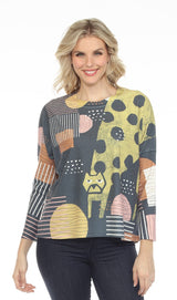 Inoah T1207REN NIGHT FELLOW Long Dolman Sleeve Crew Neck Top