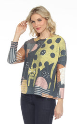 Inoah T1207REN NIGHT FELLOW Long Dolman Sleeve Crew Neck Top