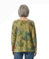 Inoah T1353ESA-AF113 SHINE AWAY Long Sleeve Round Neck Top With Pockets