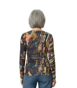Inoah T1780MH-AF100 SERENE LIGHTS Long Sleeve V-Neck Fitted Tee
