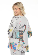 Inoah T208FMR RUBIKS REMI 3/4 Sleeve Crew Neck A-Line Top