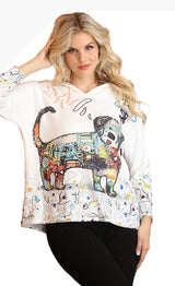 Inoah T330BEL LULU Hooded Long Sleeve Hi-Lo Hem Pullover
