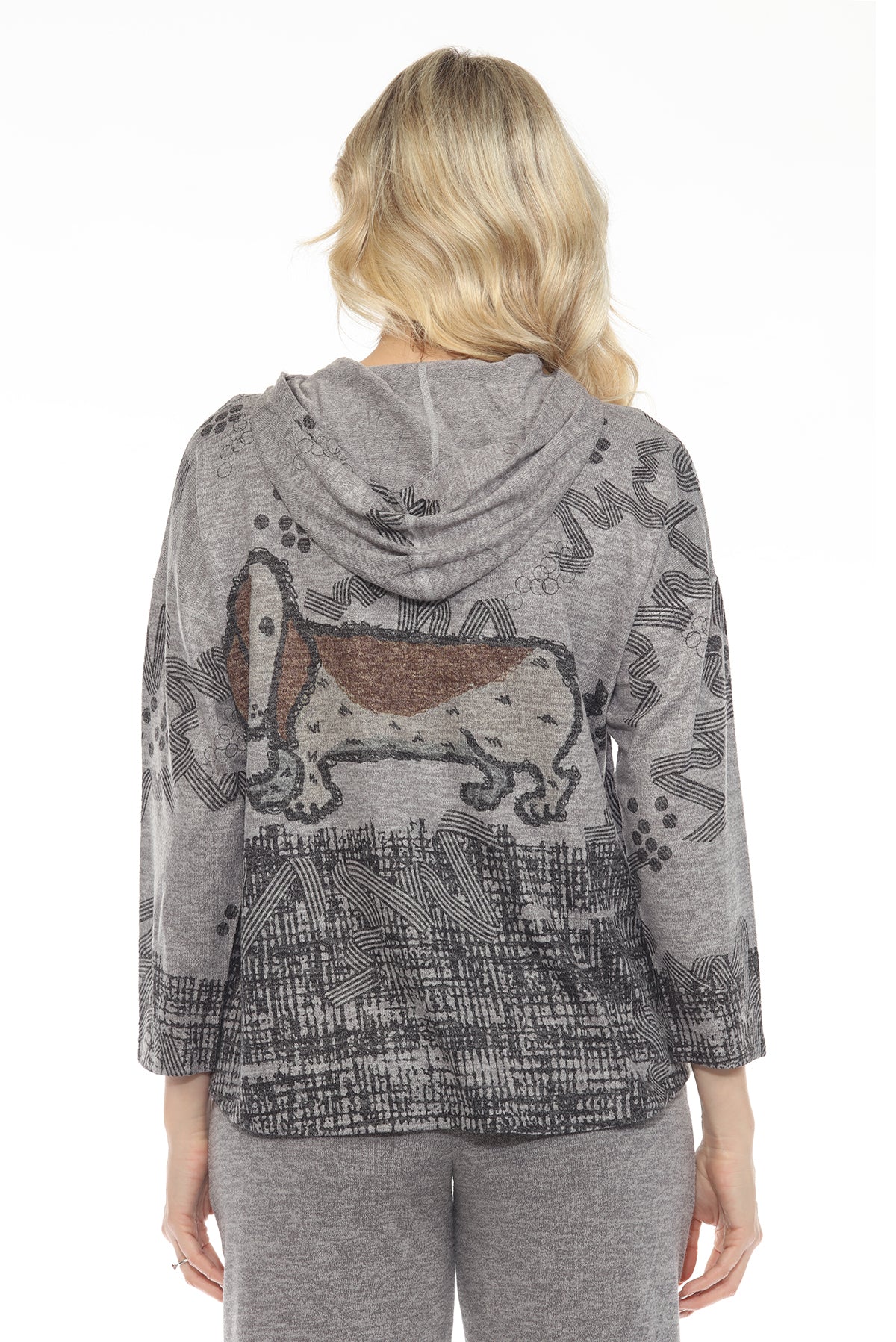 Inoah T330GSC COOKIE Hooded Long Sleeve Hi-Lo Hem Pullover