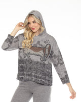 Inoah T330GSC COOKIE Hooded Long Sleeve Hi-Lo Hem Pullover