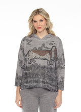 Inoah T330GSC COOKIE Hooded Long Sleeve Hi-Lo Hem Pullover