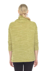 Terra T5484 Golden Olive Turtleneck Pullover Top With Pocket