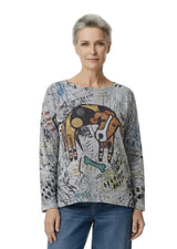 Inoah T919T-AF41 COCOPUP Long Sleeve Round Neck Sweater