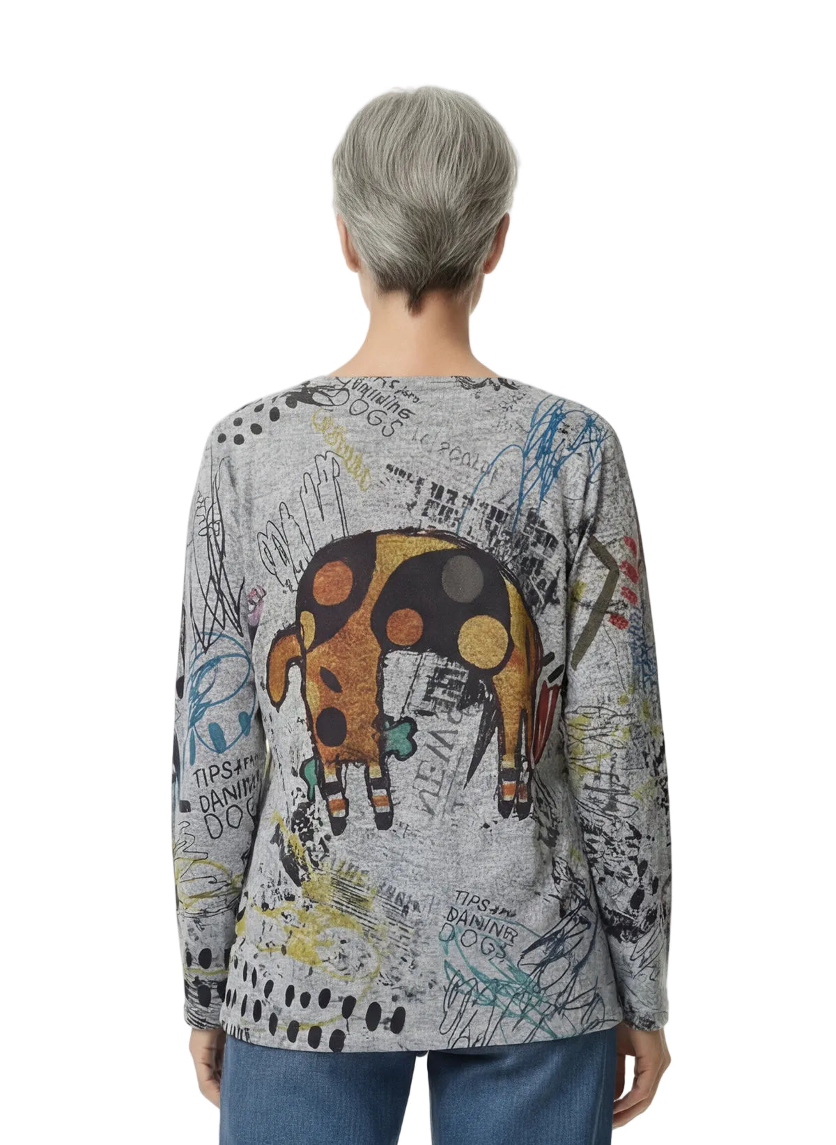 Inoah T919T-AF41 COCOPUP Long Sleeve Round Neck Sweater