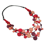 Sylca TG22N02RD Red Multi Strand Millie Necklace