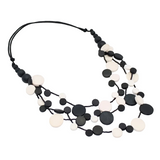 Sylca TG22N02BW Black and White Multi Strand Millie Necklace
