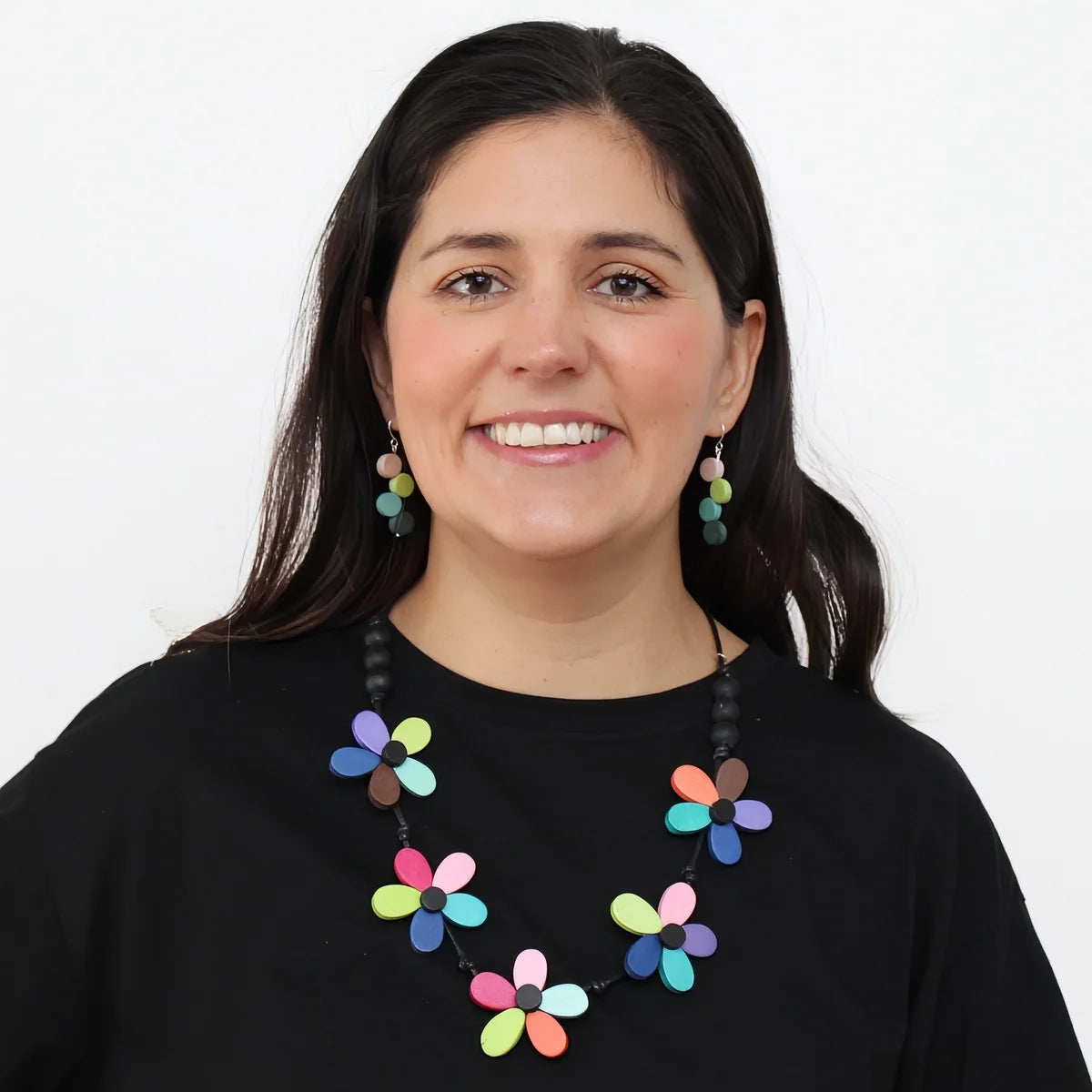 Sylca TG25N01MU Multicolor Prismatic Petals Necklace