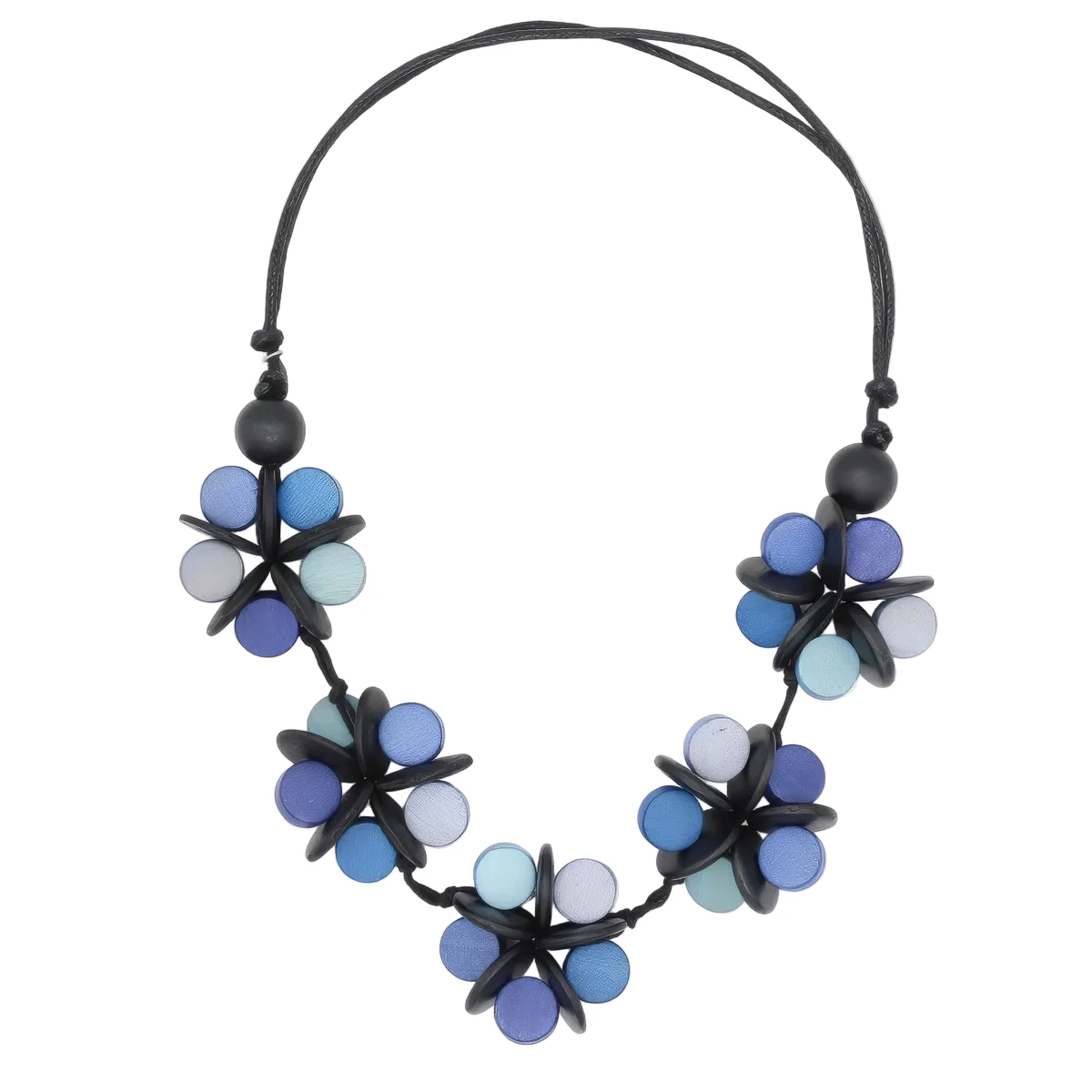 Sylca TG25N07BU Blue Cascading Blooms Necklace